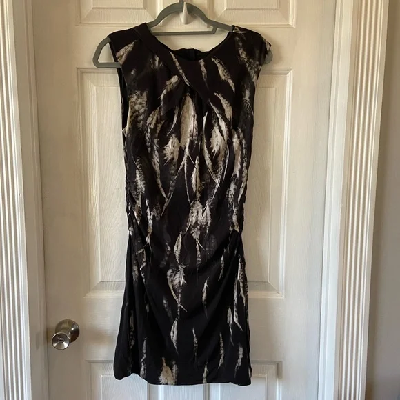 karen millen black and silver dress Womens Size 6 Karen Millen Black White Embroidered Illusion Wiggle Pencil Dress